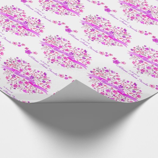 Hart boeket custom vrijgezellenfeest cadeau wrap cadeaupapier (Hoek)