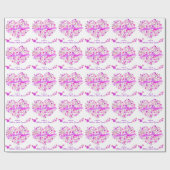 Hart boeket custom vrijgezellenfeest cadeau wrap cadeaupapier (Vlak)