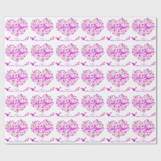 Hart boeket custom vrijgezellenfeest cadeau wrap cadeaupapier (Vlak)