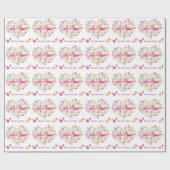 Hart boeket zus verjaardag naam cadeau wrap cadeaupapier (Vlak)