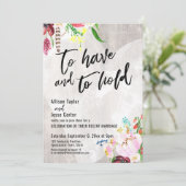 Hart Boho Bloem Rustiek Hout Om Te Hebben en Te Ho Kaart (Staand voorkant)