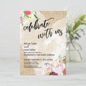 Hart Boho Bloem Sisaal Feest met Ons Feestje Kaart (Staand voorkant)