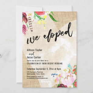 Hart Boho Bloemen Jute We Zijn Gevlucht Ontvangst- Kaart