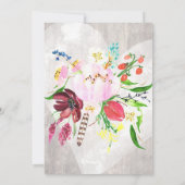 Hart Boho Floral Rustic Wood gelukkig altijd na Kaart (Achterkant)