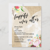 Hart Boho Flowers Burlap komt na verloop van tijd Kaart (Voorkant)