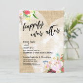 Hart Boho Flowers Burlap komt na verloop van tijd  Kaart (Staand voorkant)