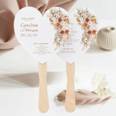 Hart Boho Pampas Gras Bloemen Terracotta bruiloft Handwaaier