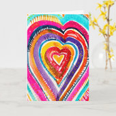 Hart boho waterverf kunst kaart (Gele Bloem)