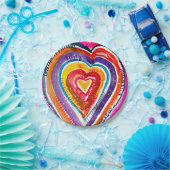 Hart boho waterverf kunst papieren bordje (Feest)