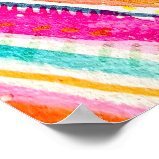 Hart boho waterverf kunst poster (Hoek)