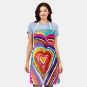 Hart boho waterverf kunst schort (Gedragen)