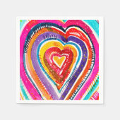 Hart boho waterverf kunst servet (Voorkant)