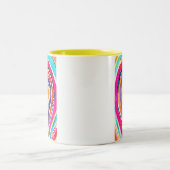 Hart boho waterverf kunst tweekleurige koffiemok (Center)