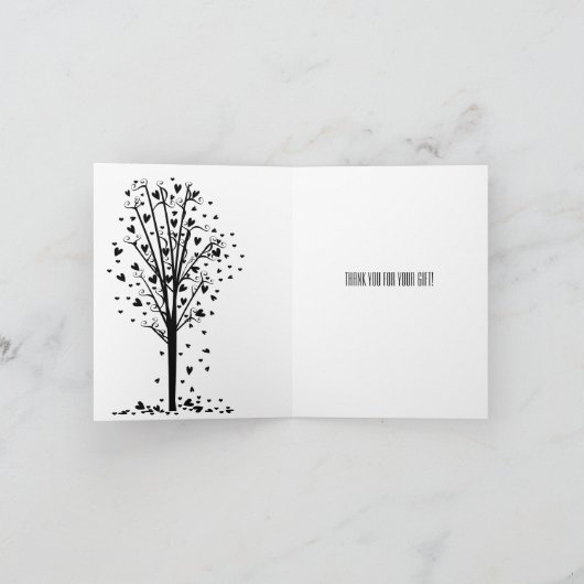 Hart Boom Dank je wel Bedankkaart (Binnen)