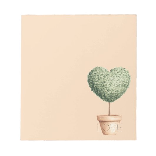 Hart Boom Liefde Notitieblok (Voorkant)