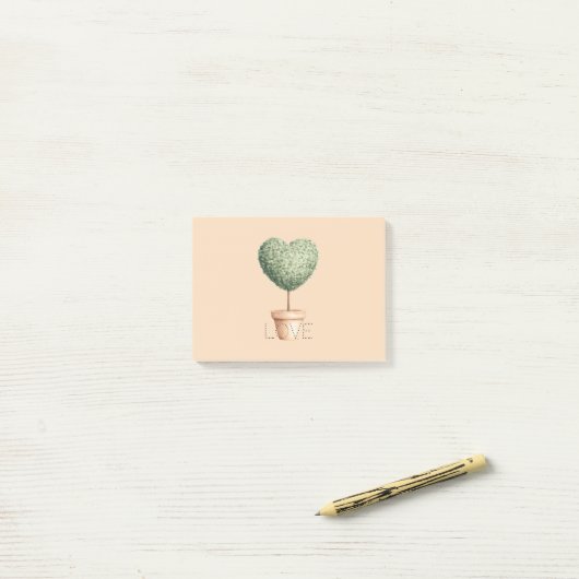 Hart Boom Liefde Post-it® Notes (Op bureau)