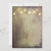 Hart Boom Mason Jar Lights Rustiek Land Bruiloft Kaart (Achterkant)