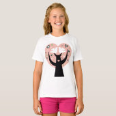Hart boom met twee vogels meisjes T-shirt (Voorkant volledig)