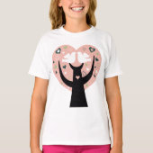 Hart boom met twee vogels meisjes T-shirt (Voorkant)