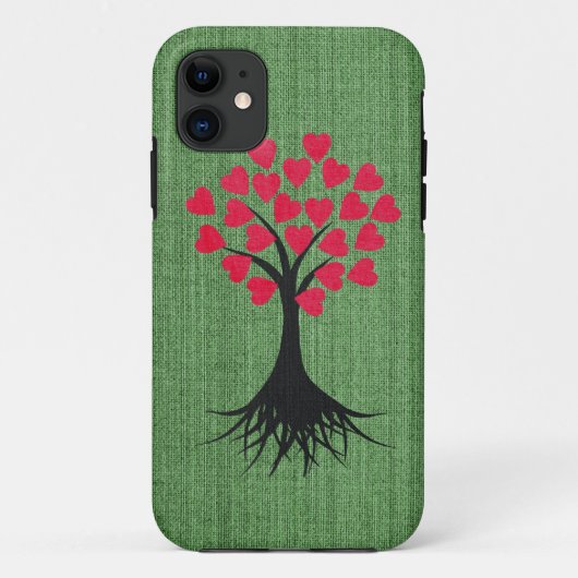 Hart Boom op Groene iPhone 5 Hoes (Achterkant)