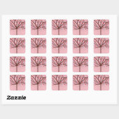 Hart Boom Vierkante Sticker (Vel)