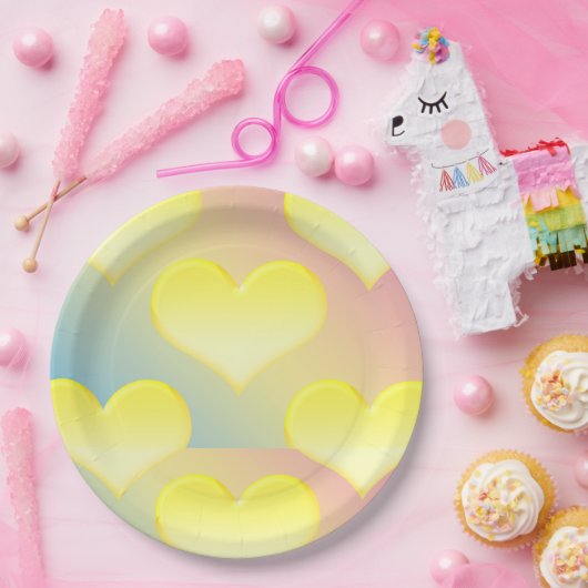 hart borden papieren bordje (Feest)
