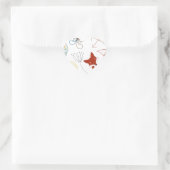Hart Bos Fox Woodland Abstract Patroon Sticker (Tas)
