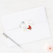 Hart Bos Fox Woodland Abstract Patroon Sticker (Envelop)