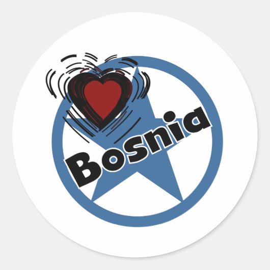 Hart Bosnië Ronde Sticker (Voorkant)