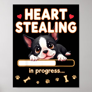 Hart Boston Terrier Hond Grappig Cadeau Bostie Pup Poster