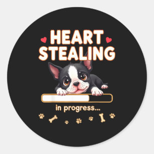 Hart Boston Terrier Hond Grappig Cadeau Bostie Pup Ronde Sticker