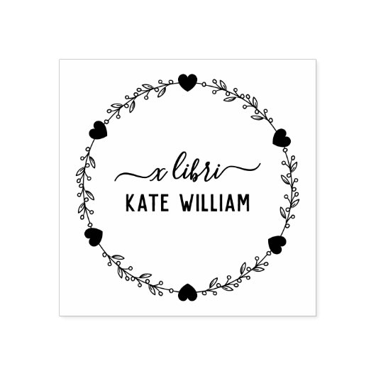 Hart Botanische Krans ex libris stempel (Afrduk)