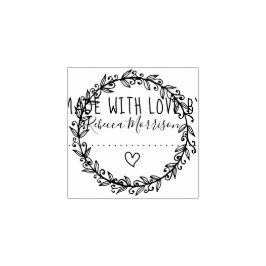 Hart & Botanische krans | Op maat gemaakt met lief Rubberstempel