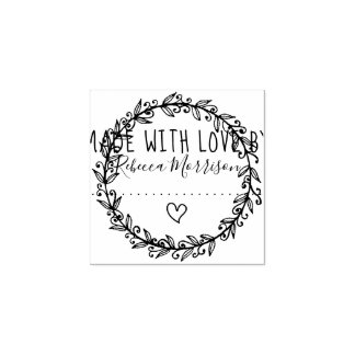 Hart & Botanische krans | Op maat gemaakt met lief Rubberstempel