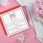 Hart Bow Dochter Arbeid & Levering NICU Ziekenhuis Bedankkaart