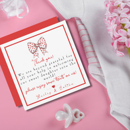 Hart Bow Dochter Arbeid & Levering NICU Ziekenhuis Bedankkaart