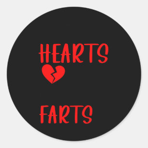 Hart breken en scheten laten op Valentijnsdag Ronde Sticker