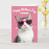 Hart Bril Kat Dag Kaart (Gele Bloem)