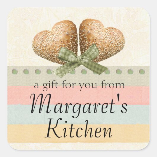 Hart brood van broodbakkerij bakken cadeau label l (Voorkant)