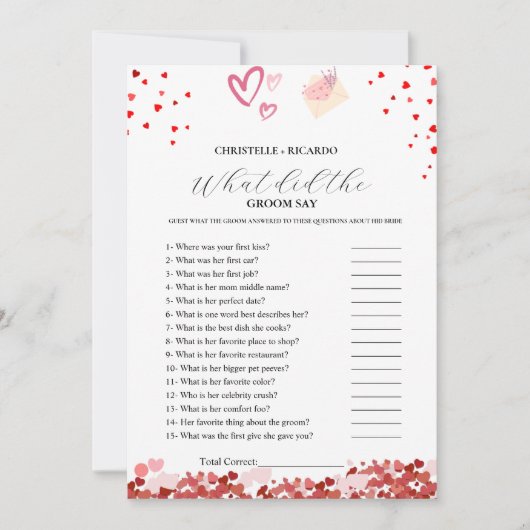 Hart Bruid & bruidegom trivia vrijgezellenfeest sp Aankondiging (Voorkant)