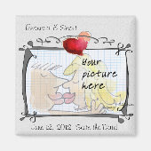 Hart Bruiloft Bewaar de datum Foto Magneten (Voorkant)