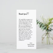 HART bruiloft dank u nota Feestdagenkaart (Staand voorkant)