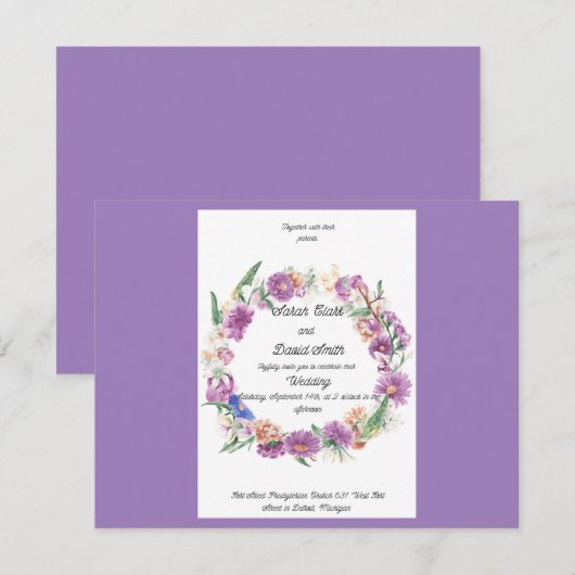 Hart bruiloft kaart (Voorkant / Achterkant)