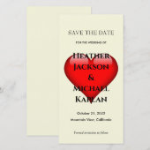 Hart Bruiloft Professioneel Minimalistisch Modern Save The Date (Voorkant / Achterkant)