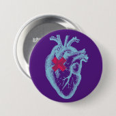 Hart Button Blauw/Paarse (Voorkant /achterkant)
