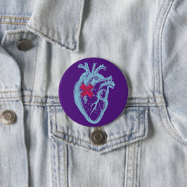 Hart Button Blauw/Paarse