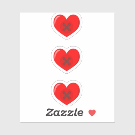 Hart Buttonnen Stickers (Vel)