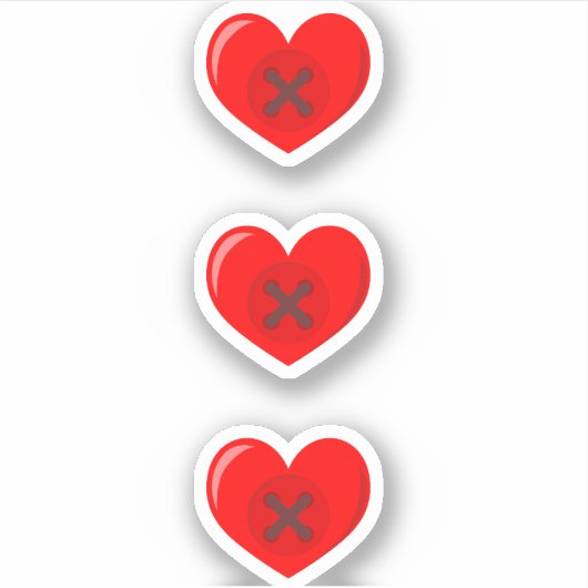 Hart Buttonnen Stickers (Voorkant)