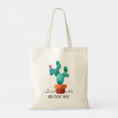 Hart Cactus Groen Roze Liefde Locatie Event Fun Tote Bag (Achterkant)
