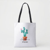 Hart Cactus Liefde Bruiloft Bruidsmeisje Naam Tote Bag (Voorkant)
